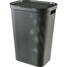 Curver Infinity Recycled Dots Wasmand met deksel - 60L - Antraciet