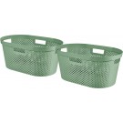 Curver - Infinity Recycled Dots - Wasmand - 40L -100% recycled zacht groen - 2 stuks
