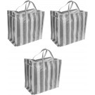 Set van 3x wastassen/boodschappentassen/opbergtassen wit/grijs - 55 x 55 x 30 - Jumbo shoppers